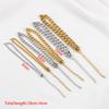 5pc 2pc Stainless Steel Width 3mm 5mm 7mm Bracelet Cuban Chain Adjustable Extension Chain Lobster Clasp DIY Men Jewelry Making