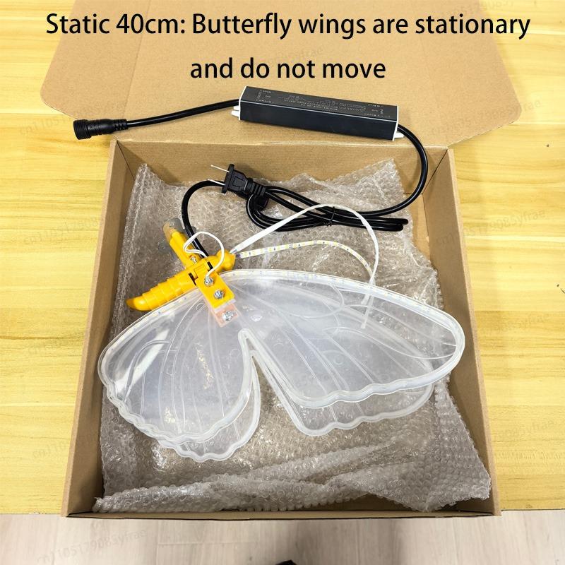 Moving LED Butterfly Lights Outdoor Wedding Party Christmas Decorations Dynamic and Static Mode Garden Yard Decor