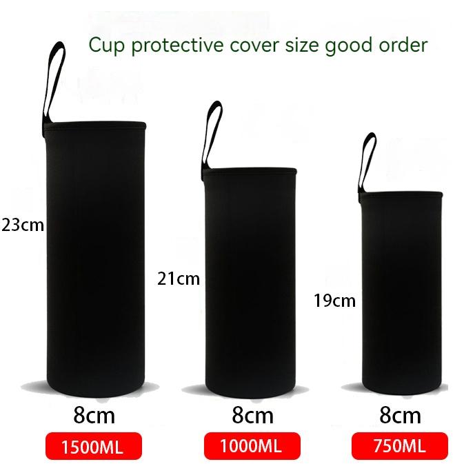 Borraccia Tazza da 750ML/1000ML/1500ML Custodia Borsa per Bottiglia d'Acqua Borsa Copribottiglia Portabottiglie Nero Borsa Termica Copri Borracce Sportive