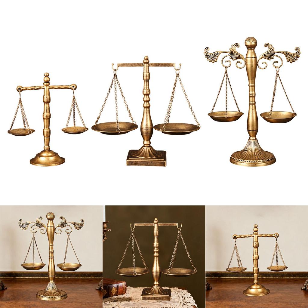Scale Jewelry Display Tray Jewelry Storage Cosmetic Organizer Centerpiece Stand for Office Graduation Judges Law Students