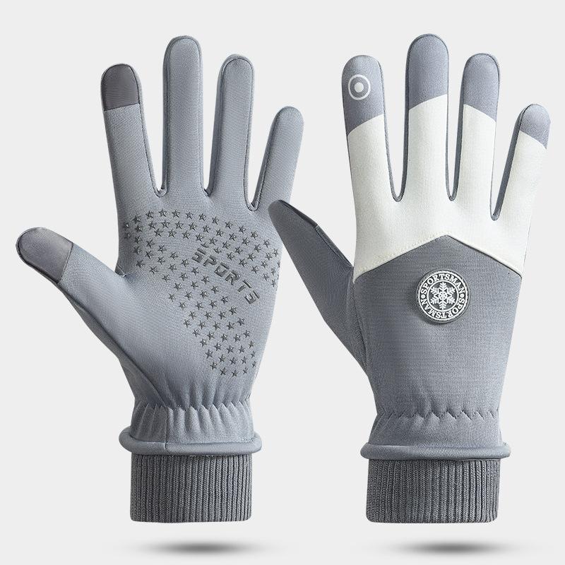 Season gloves male and female teenagers non-slip outdoor anti-splashing water velvet warm anti-cold skiing
