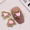 10Pcs Manicure Decor Sparkling Stunning Visual Effect Three-dimensional DIY Nail Heart Colorful Fake Diamond Nail Alloy Ornament Nail Supplies