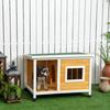 Outdoor Dog Kennel In Fir Wood with Covered Veranda and Tilting Roof, 85.5x62x60 Cm, Multicolored