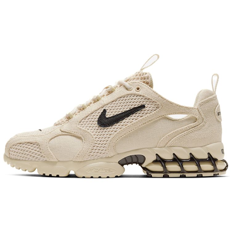Stussy X Nike Air Zoom Spiridon Caged 2 Fossil Unisex Sneakers Tan Black CQ5486-200