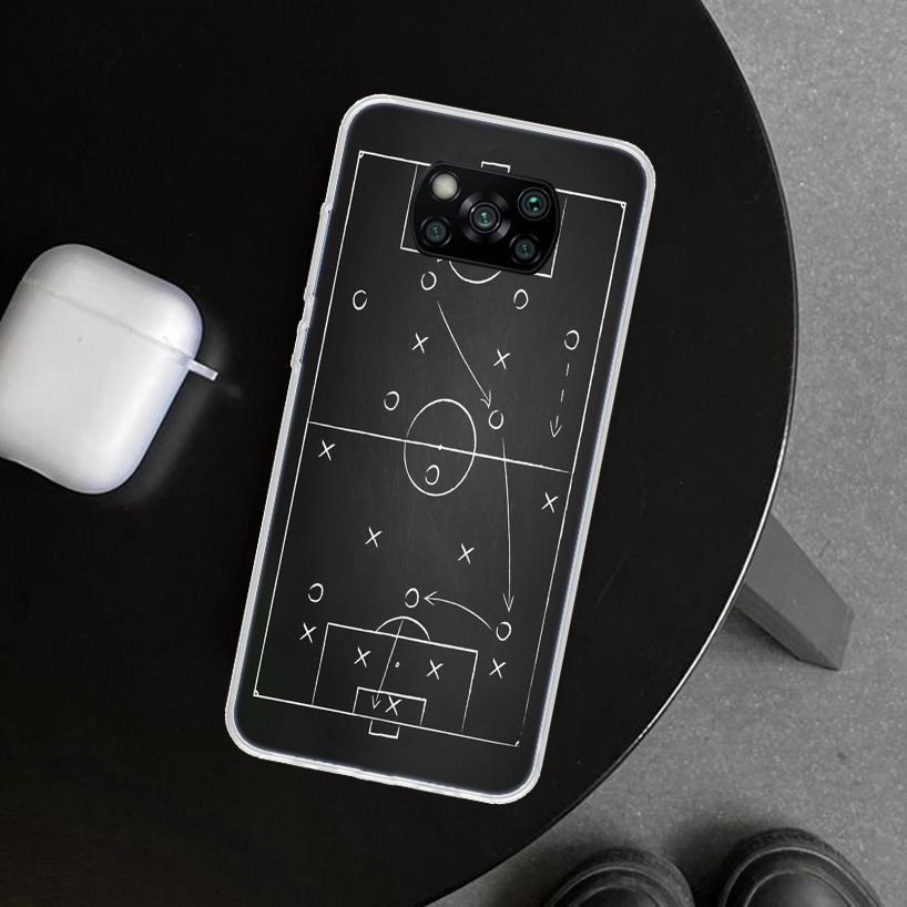 Football Soccer Tactics Time Phone Case Cover for Xiaomi Poco X6 X5 X4 X3 Nfc X7 F7 Ultra F6 Pro F5 F4 Gt F3 M6 M5 M4 M3 Print C