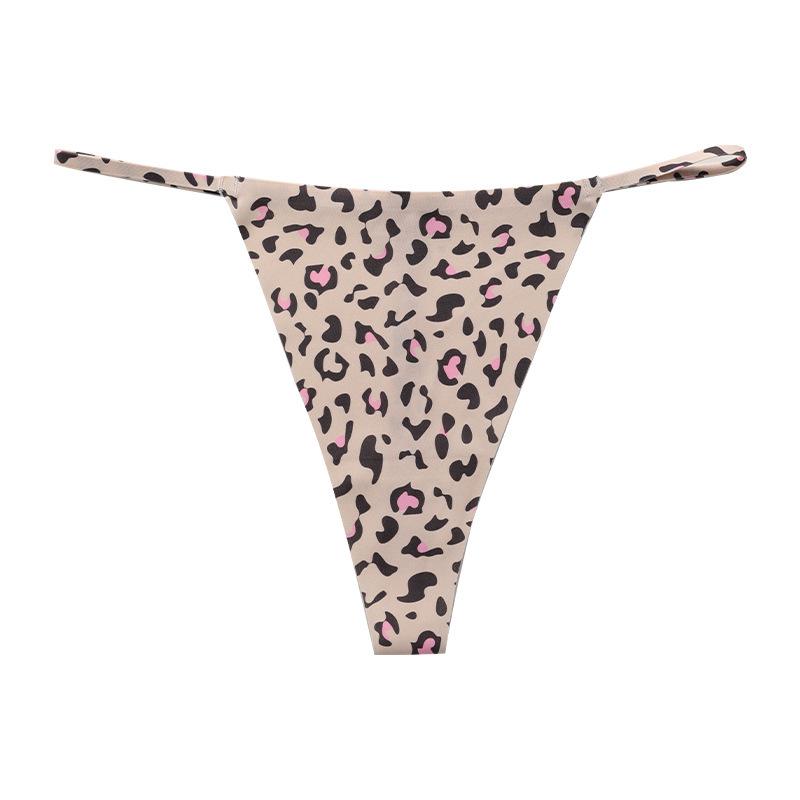 Hot leopard print foreign trade thong women's bikini large size sexy low waist seamless t-word panties