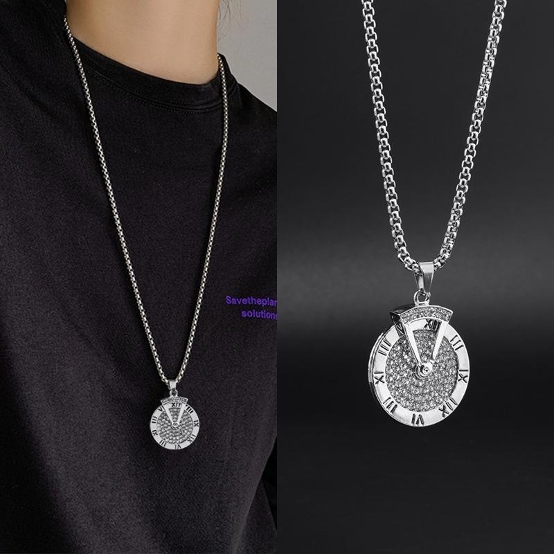 Lucky Turn Titanium Steel Necklace: Colorfast Pendant with Number Luck Beads for Women and Men