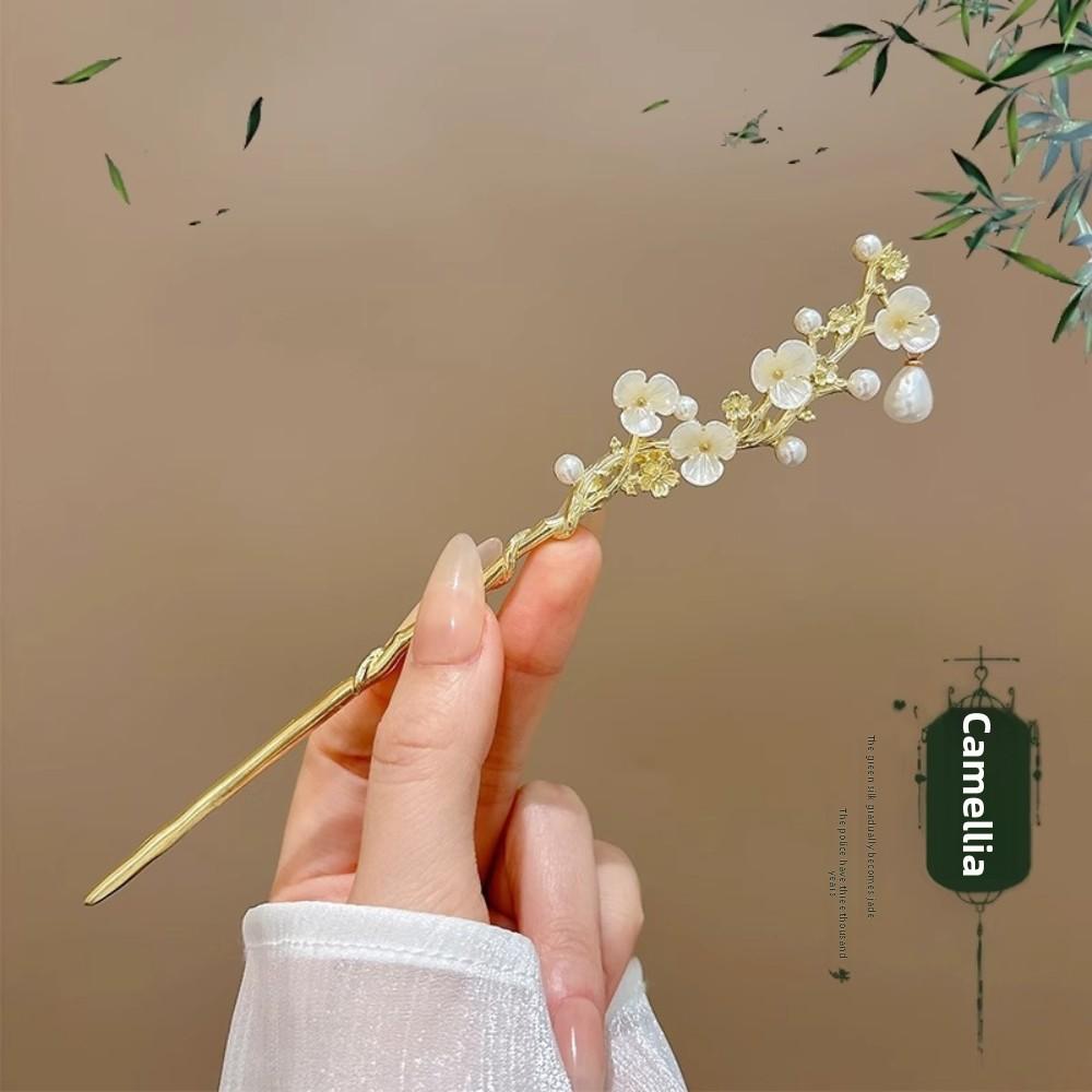Elegant Chinese Style Hair Clip Tassel Hair Stick Traditional Floral Design Hairstyle Accessory Women Jewelry Hairpin Hairneedle