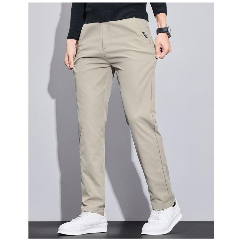

Men s Straight Leg Casual Chino Pants High Waist Business Trousers 28 хакі