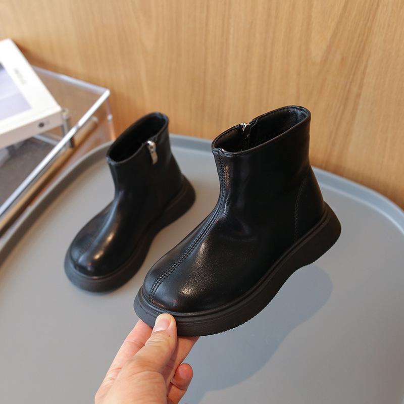 Kids Fashion Martin Boots Autumn Soft Sole Side Zipper British Toddler Short Boots Unisex Versatile