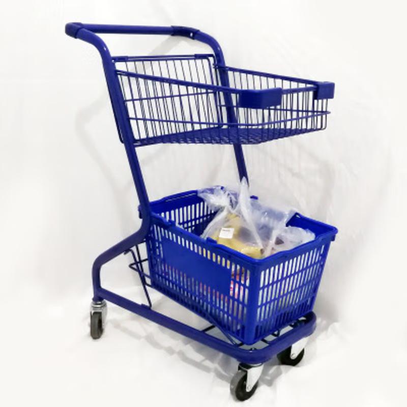 

Foldable Double-Layer Supermarket Shopping Cart