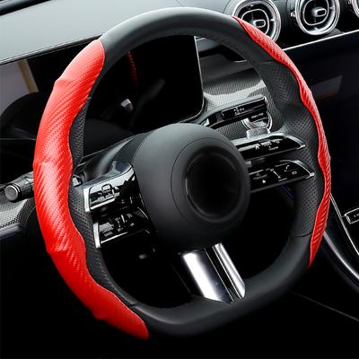 Auto Lenkradbezug 38cm/15inch Kohlefaser Sportlich Ultradünn Rutschfest Kartenhülle Sommer Lenkradbezug Typ