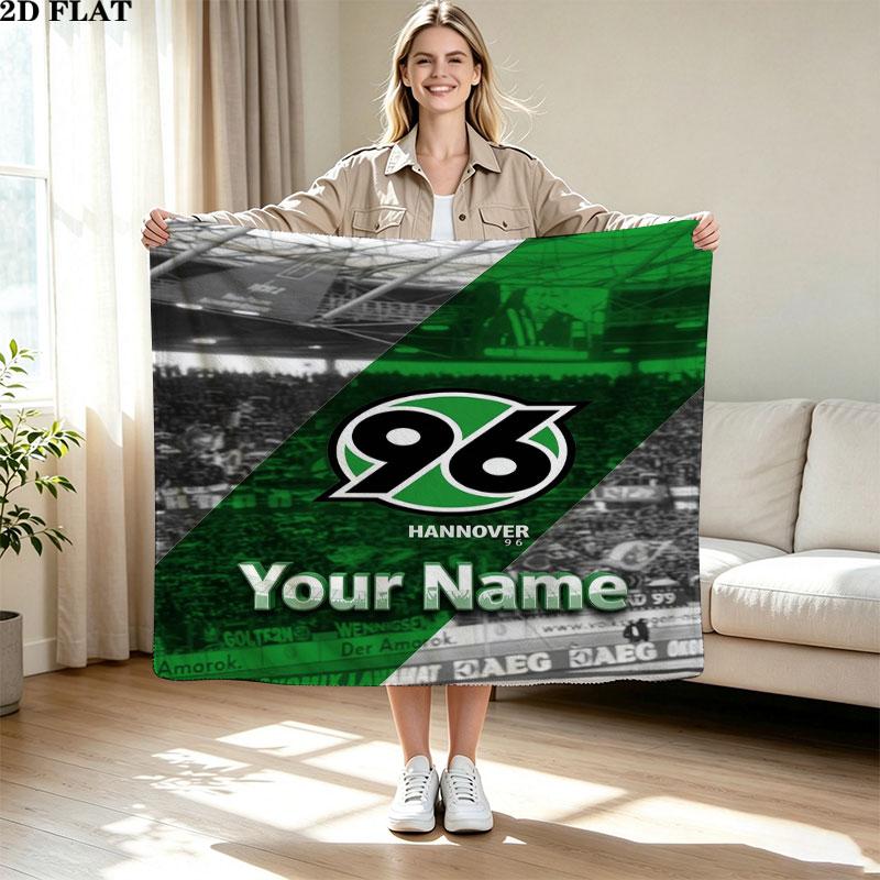 1PC Hannover 96 Custom Name Patterned Flannel Blanket Suitable For All Seasons for Home Decor Warmth and Comfort Gifts Holiday Present