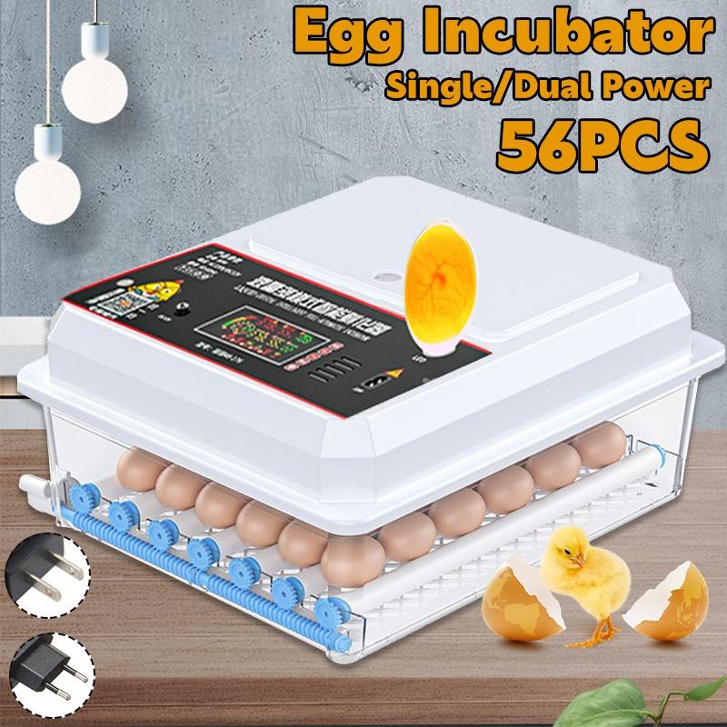 56 Eggs Fully Automatic Hatching Machine Incubator Farmer Chicken Brooder Hatcher with Automatic Turner Smart Control 220V