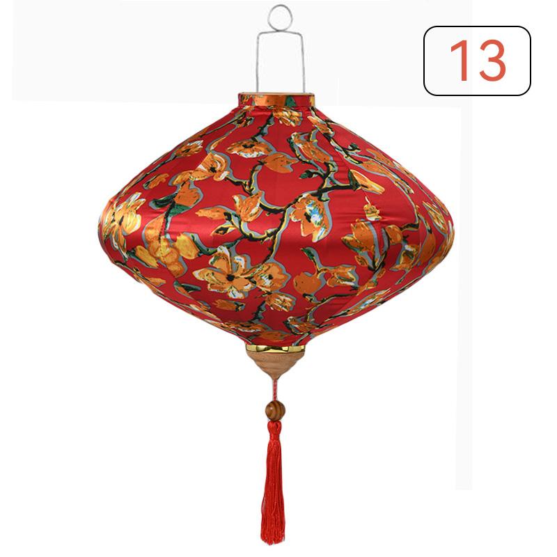 Seidenlaterne im chinesischen Stil 12/14 Zoll Antike Palastlaterne Vietnam Traditionell Mondfest Frühlingsfest Party Hängende Dekoration