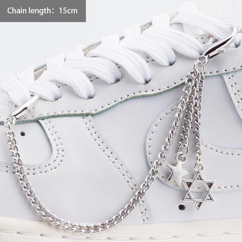 1PCS Luxurious Diamond DIY Heart Star Pearl Shoe Chain Punk Original Detachable Studded Pentagram Shoe Accessories Jewelry Penda