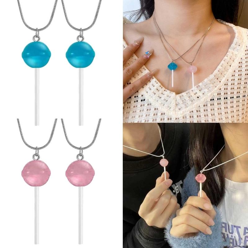 Pendant Necklaces Jewelry Lollipop Pendant Necklaces Chain Chokers Birthday Gift Necklaces Resin Material Gift for Girls