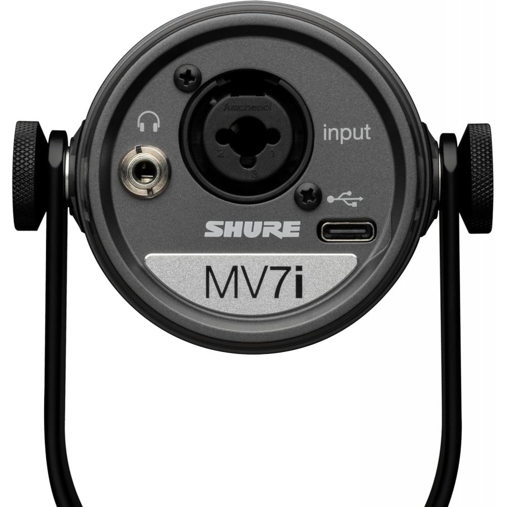 Shure Mv7i Dynamic Microphone   Audio Interface Black  2 Channel Support Maximum