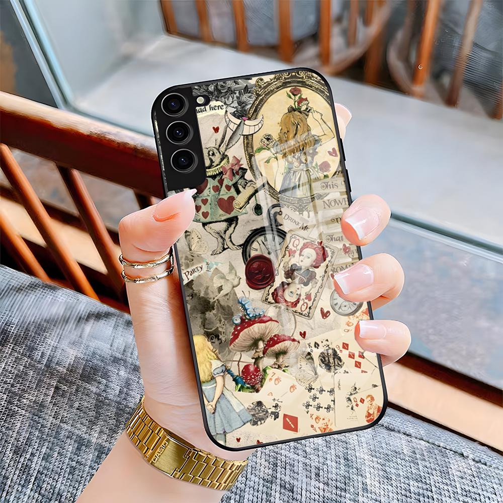 A-Alice In Wonderlands Phone Case For Samsung S25 Plus S20 S20 Plus S22 Ultra S23 FE S21 Plus S21 Ultra Glass Cover