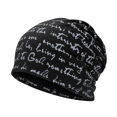 Hip Hop Skullies Beanies Letter Print Unisex's Goth Bonnet Hat Cap Thin Autumn Streetwear Women's Cotton Winter Nightcap Head Wrap