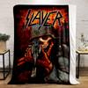 A skeletal soldier aiming a rifle in a fiery, dark apocalyptic backdrop. for all seasons blanket lunch break throw gift