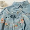 Moda Harajuku Bawełniane Dżinsowe Koszule Wiosenne Długi Rękaw Damskie Koszule Haftowane Ładne Koszule Damskie Koszule Jeansowe
