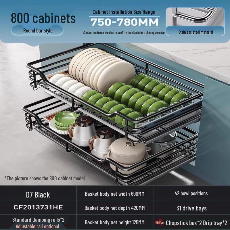 Handon Double-Layer Stainless Steel Kitchen Dish Rack