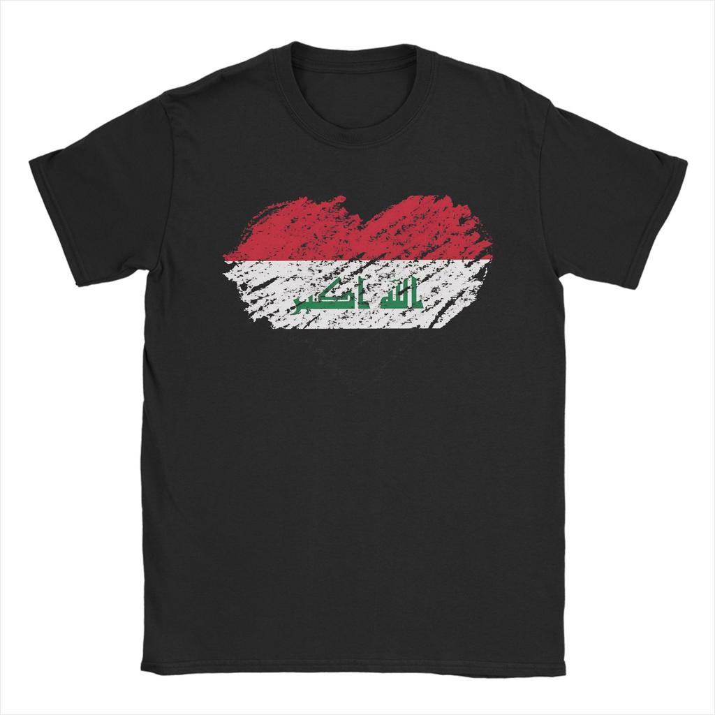 Funny Iraq Flag World Football TShirts Unisex Unisex Crew Neck Cotton T Shirts Short Sleeve Tees Plus Size Tops