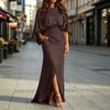 Robe longue plissée pour femme avec poches, taille cintrée, coupe ajustée, pour le quotidien et le travail