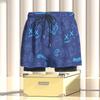 Mens Quick-Dry Swim Trunks With Inner Brief Support Loose Fit Athletic Board Shorts Swimming Beach Surfing