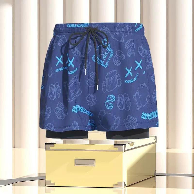 Mens Quick-Dry Swim Trunks With Inner Brief Support Loose Fit Athletic Board Shorts Swimming Beach Surfing