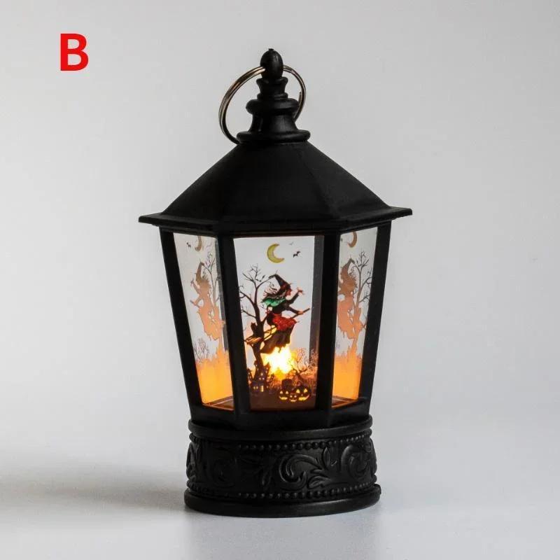 DIY Halloween Pumpkin Lantern Horror Ghost Style Lantern Christmas Lantern Atmosphere Home Decoration Party Featured Lantern B