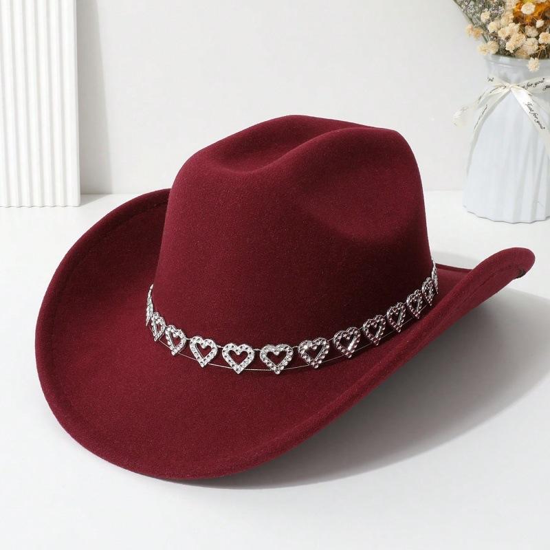 Love jazz top hat high quality woolen western cowboy hat summer men and women holiday party bride