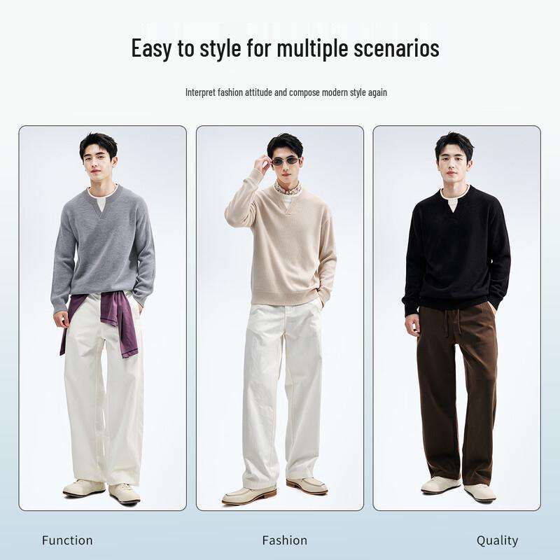 Men's Heavyweight Layered-Look Pullover Sweater