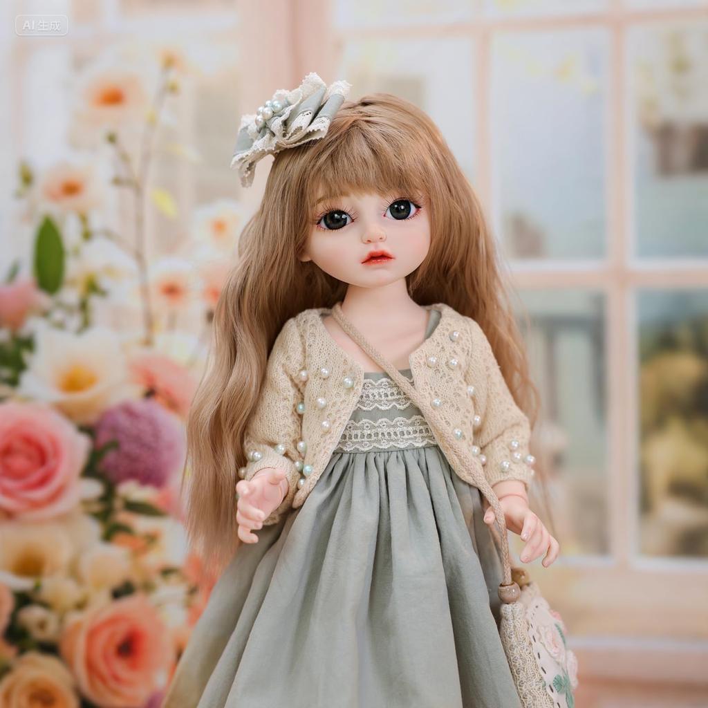 Cloveray Scale Cute Vinyl BJD Doll with 15 Articulated Fully Articulated Glass Handmade Interchangeable and Free Display Stand Included Perfect for