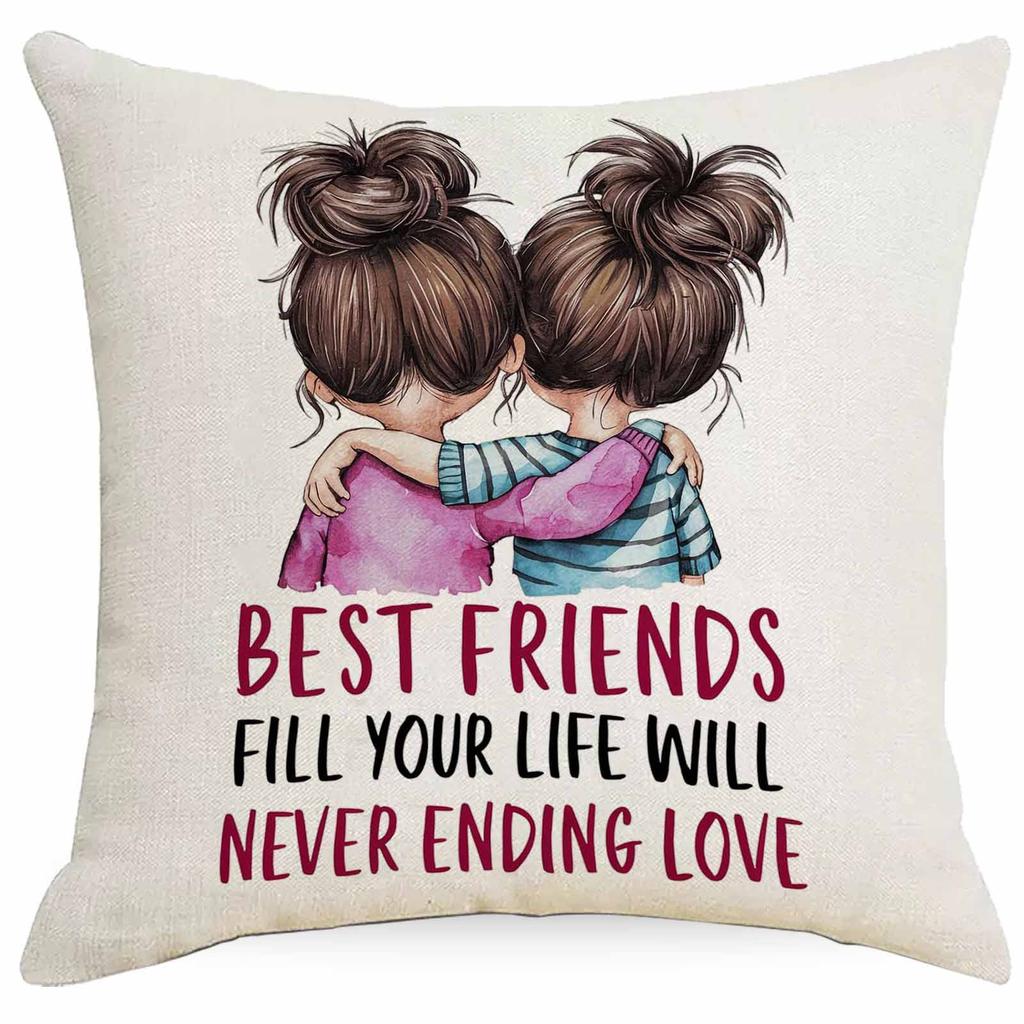 New Best Friend Creative Quotes Line Pillowcase Living Room Sofa Bedside Pillow