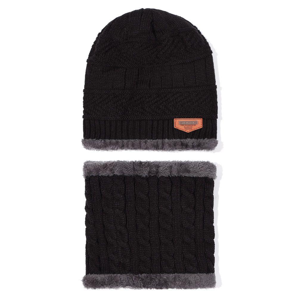 Winter Men's Beanie Hat Scarf Set Warm Plush Neck Cover Cap Men Women Fleece Knitted Thick Ski Cap Windproof Riding Balaclava