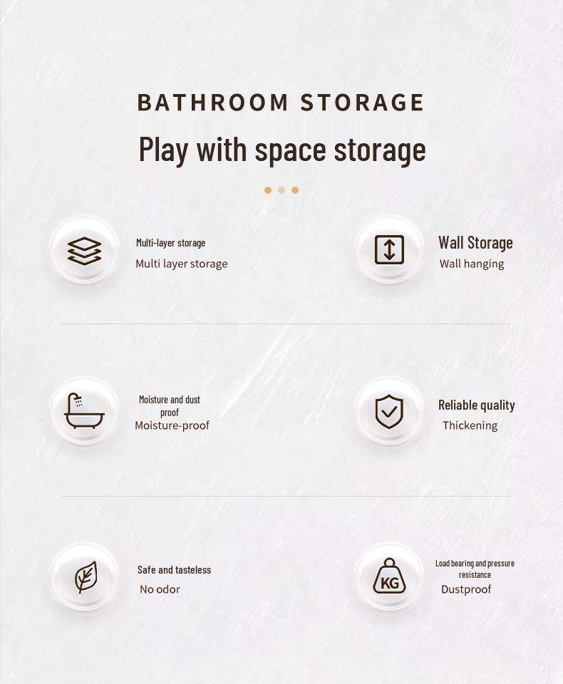 Wall-Mounted Dustproof Bathroom Cosmetic & Skincare Storage Cabinet