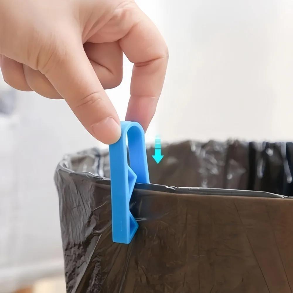 10pcs Kitchen Innovative Trash Can Plastic Retaining Clamp Non Slip Home Trash Bag Holder Snack Bag Sealing Clip Convenient
