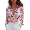 2025 European and American Printed Stand Collar Shirt Cardigan