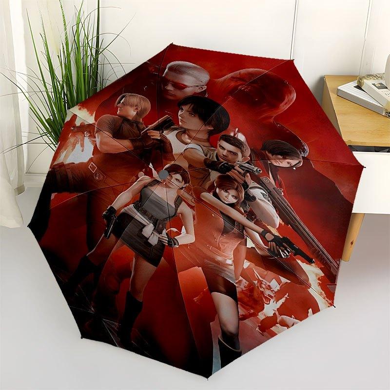 1pc Resident Evil Automatic Opening/Closing Umbrella with Convenient Three-Fold Design, 8 Iron Ribs - for Outdoor Daily UseA06