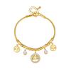 316L Stainless Steel Elegant Gold Color Tree - of - Life Charms Bracelet With Shiny Zircon Stone For Women's Daily Wear