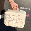 Large Capacity Cute Handbag Makeup Case with Mirror - Portable Travel Cosmetics Bag