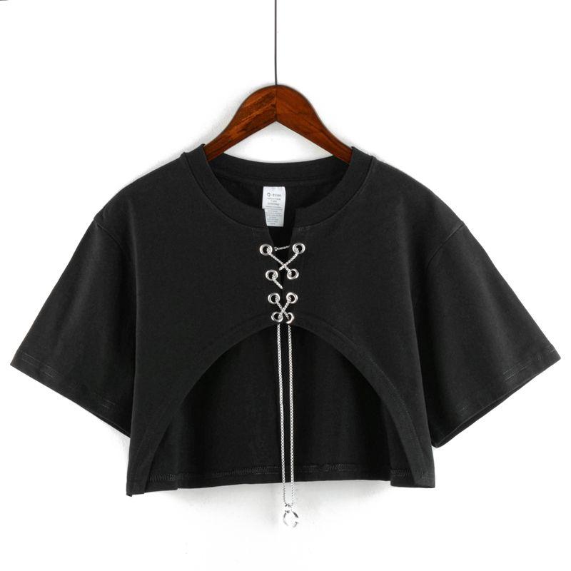 

Топ для джазовых танцев с коротким рукавом, свободный, скрывающий живот Black S