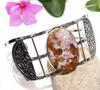 Huge Australian Green Opal 925 Silver Plated Bangle 6.5" New Year Jewelry I4e70