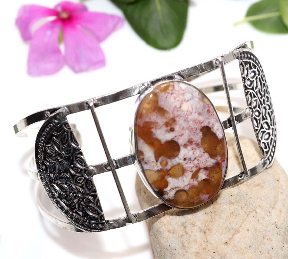 Huge Australian Green Opal 925 Silver Plated Bangle 6.5" New Year Jewelry I4e70