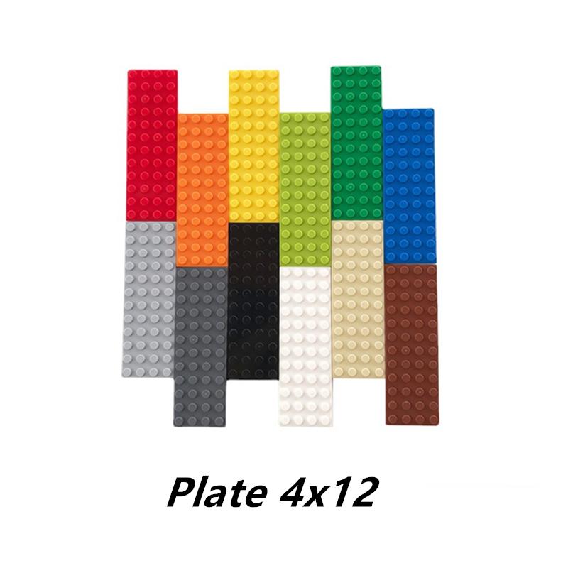 15PCS PLATE 4x12 Compatible with 3029 Self-Locking Bricks Building Blocks Toys Accessories bianco