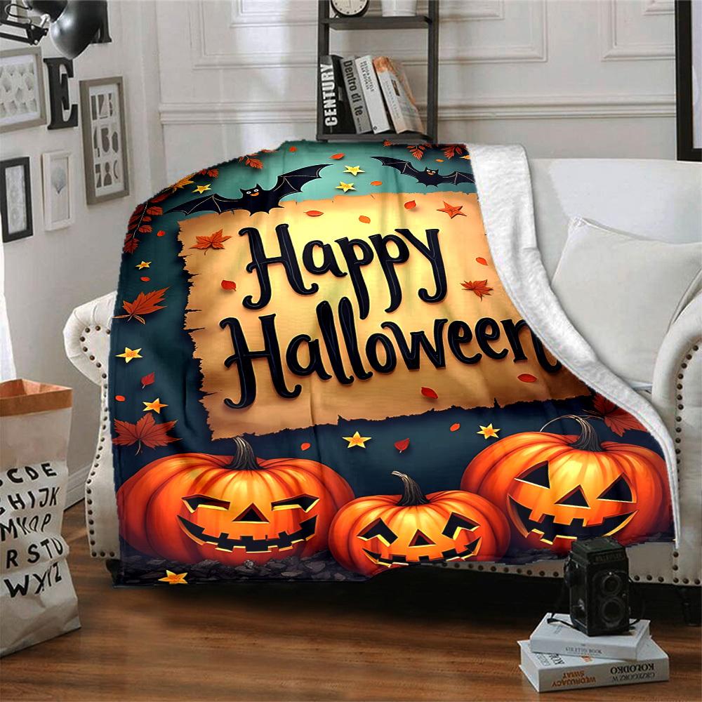 1pc Halloween Decorations Blanket, Lightweight Flannel Throw For Sofa, Bed, Travel, Camping, Livingroom, Office, Couch, Chair, And Bed,