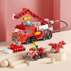 6IN1 Building Blocks Police Truck Engineering Crane City Fire Car Helicopter Tank Bricks Set Toys for Children Kids Gift