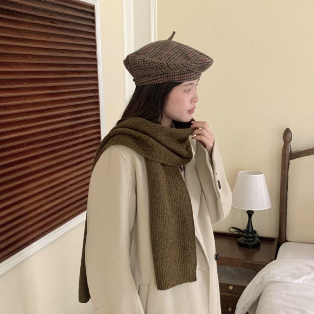 Outdoor Wool Knitted Scarf Simple Women Scarves Shawl Casual Winter Cashmere Scarf  Gifts